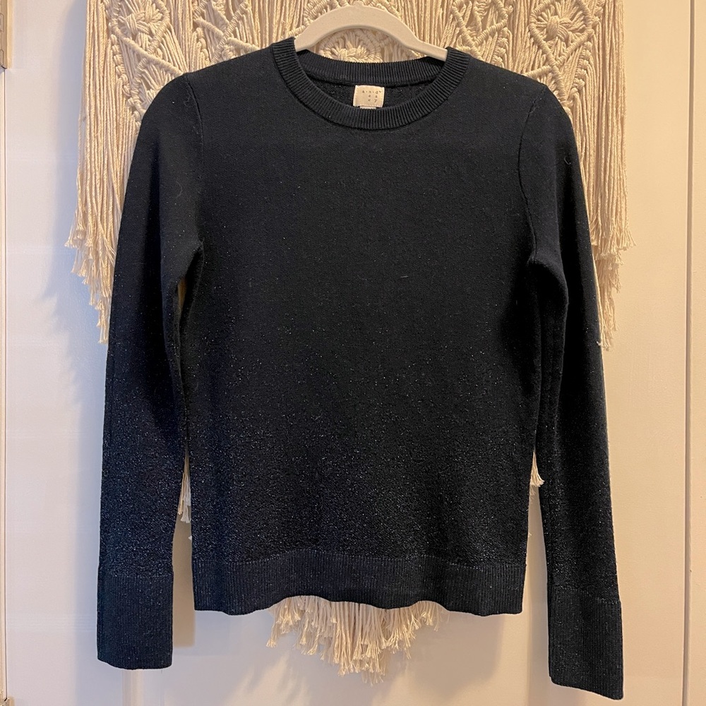 3/$25! Sparkly Navy Blue Crew Neck Sweater